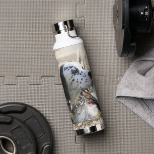 Beautiful English Setter with Pheasant , Art Water Bottle