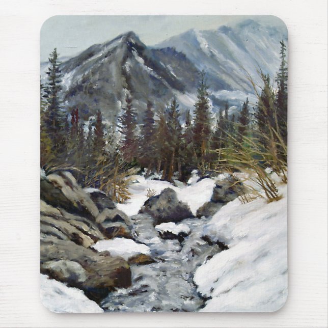 Beautiful Estes Park Colorado Winter Stream Mouse  Mouse Mat (Front)
