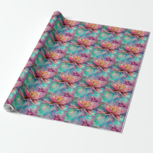 Beautiful Ethereal Whimsical Lotus Flower Wrapping Paper