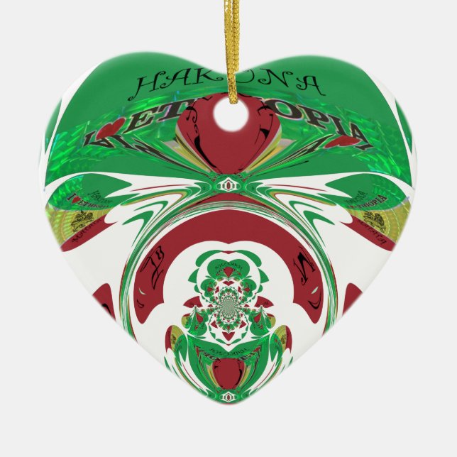 Beautiful Ethiopia Lovely Hakuna Matata I love Hea Ceramic Tree Decoration (Front)