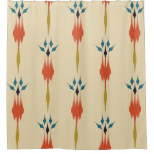 Beautiful Ethnic abstract ikat art. Seamless Kasur Shower Curtain