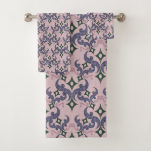Beautiful ethnic Damascus pattern pointillism Bath Towel Set
