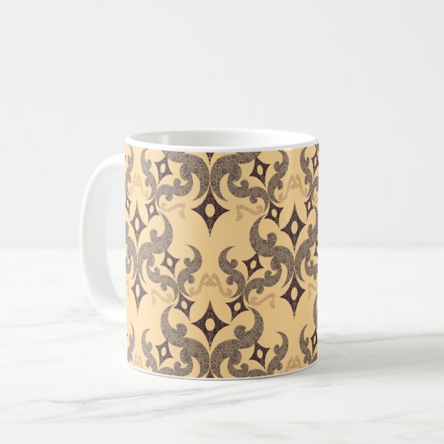 Beautiful ethnic Damascus pattern pointillism Coffee Mug (Front Left)