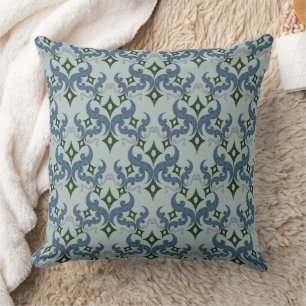 Beautiful ethnic Damascus pattern pointillism Cushion