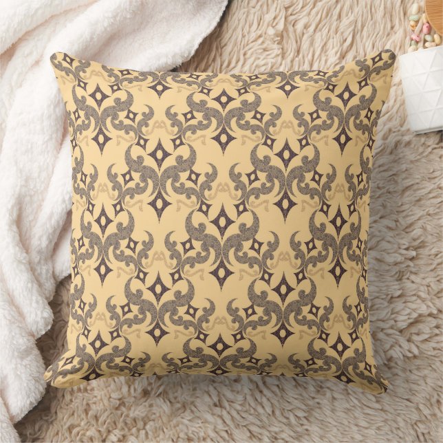Beautiful ethnic Damascus pattern pointillism Cushion (Blanket)