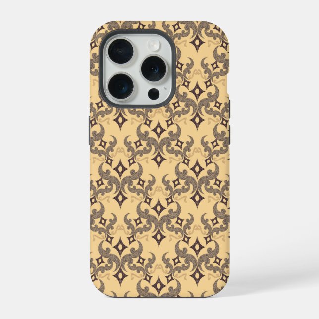 Beautiful ethnic Damascus pattern pointillism iPhone Case (Back)