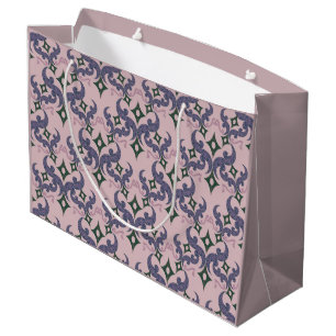 Beautiful ethnic Damascus pattern pointillism Large Gift Bag