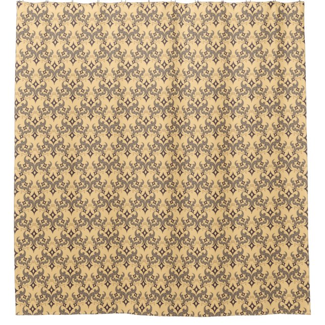 Beautiful ethnic Damascus pattern pointillism Shower Curtain (Front)