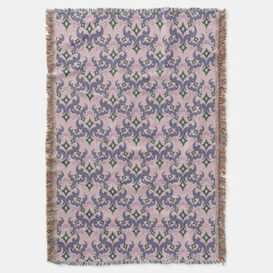 Beautiful ethnic Damascus pattern pointillism Throw Blanket
