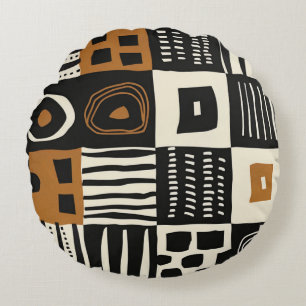 Beautiful Ethnic Mud Cloth African Print Round Cushion