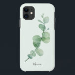 Beautiful eucalyptus minimal greenery, custom name iPhone 11 case<br><div class="desc">Beautiful eucalyptus minimal greenery,  custom name iPhone SE/5/5s Case</div>