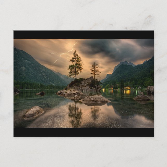 Beautiful Evening Mountain Lake Photograph Postcard (Front)