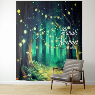 Beautiful Evening Wedding Backdrop Tapestry