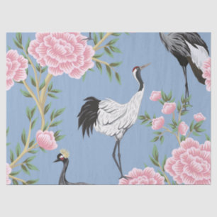 Beautiful exotic floral and bird chinoiserie tissue paper