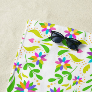 Beautiful Exotic Mexican Flowers Beach Towel