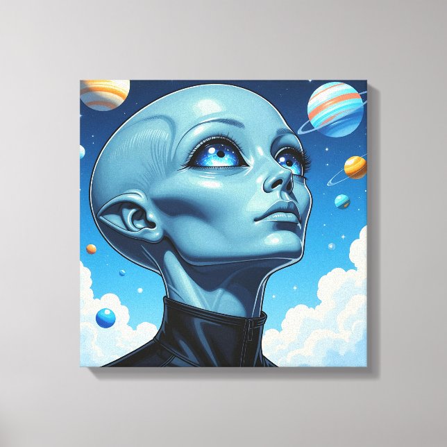 Beautiful Extraterrestrial Alien Being Canvas Print (Front)