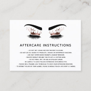 Beautiful  Eye with Gold Crown long lash Aftercare Referral Card