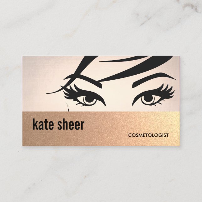 Beautiful Eyelashes and Brows Cosmetologist Business Card (Front)