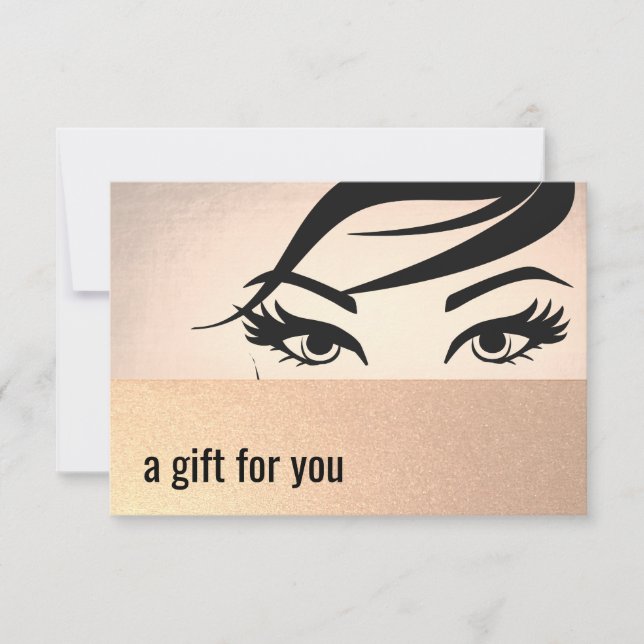 Beautiful Eyelashes and Brows Gift Certificate (Front)