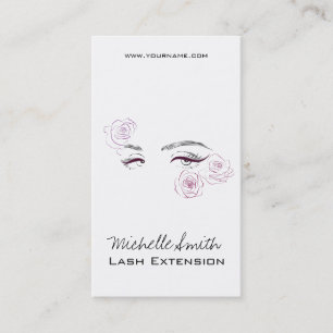 Beautiful eyes Long lashes Roses Lash Extension Business Card