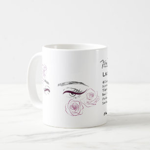 Beautiful eyes Long lashes Roses Lash Extension Coffee Mug