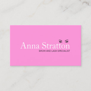 Beautiful Eyes Pink Lash and Brows Business Card