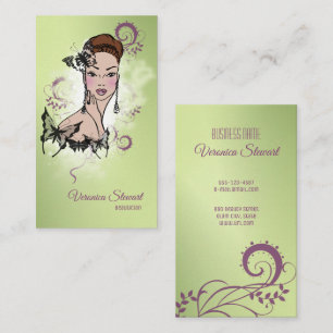 Beautiful Face Fashion Illustration Business Card