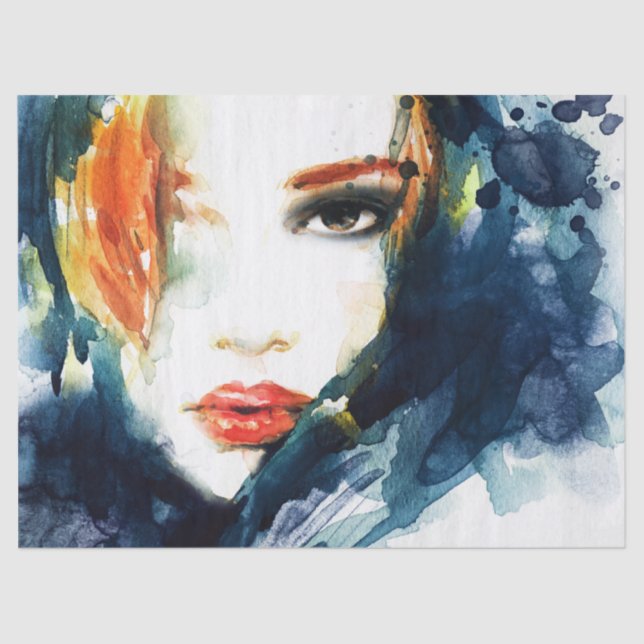 Beautiful Face Furniture Decoupage Tissue Paper (Front)