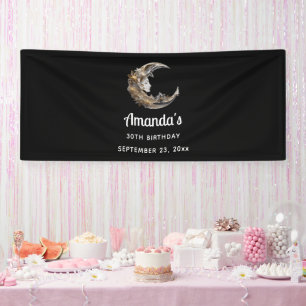 Beautiful Face in the Moon Birthday Banner