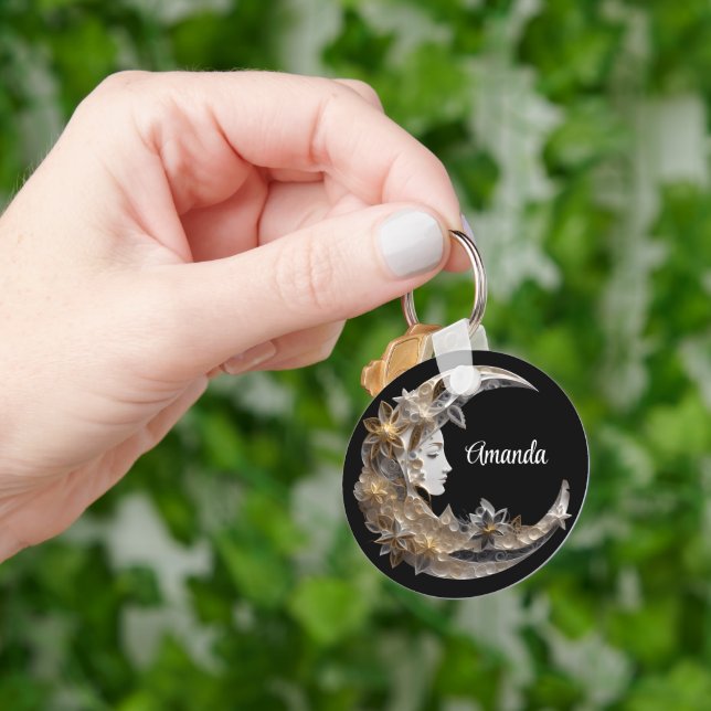 Beautiful Face in the Moon Key Ring (Hand)