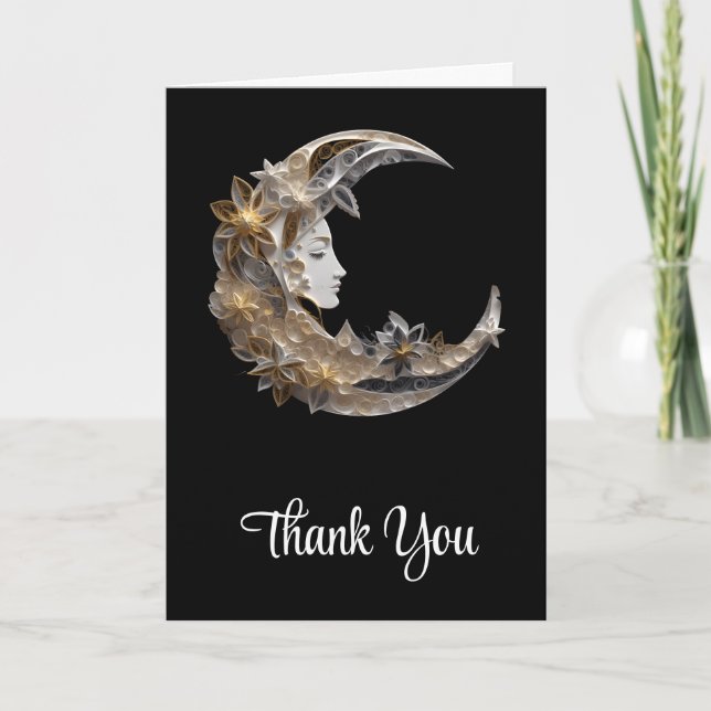 Beautiful Face in the Moon Thank You Card (Front)