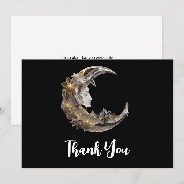 Beautiful Face in the Moon Thank You Card (Front/Back)