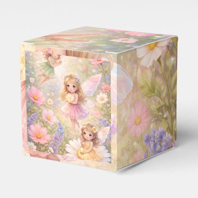 Beautiful Fairy and lovely flowers  Favour Box (Front Side)