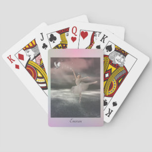 Beautiful Fairy Ballet Dancer Stardust Stars Pink Playing Cards
