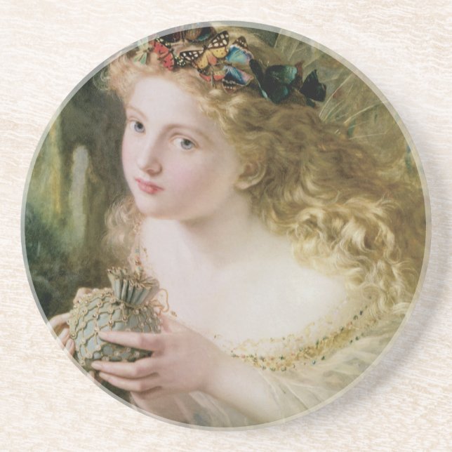 Beautiful Fairy Butterflies by Sophie Anderson Coaster (Front)