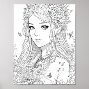 Beautiful Fairy Colouring Poster