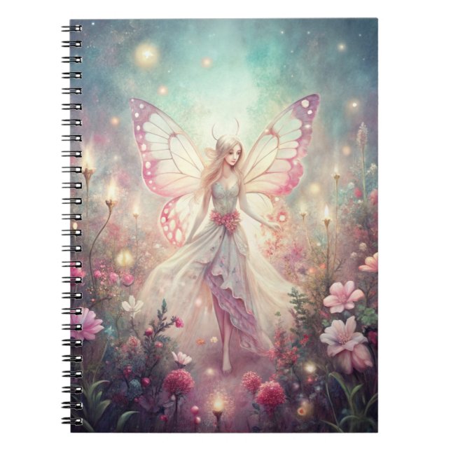 Beautiful Fairy in Garden Notebook (Front)