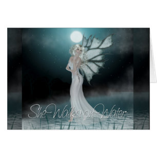 Beautiful Fairy She Walks on Water Fantasy Card