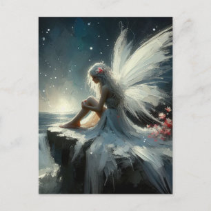 Beautiful Fairy Sitting on a Cliff Postcard