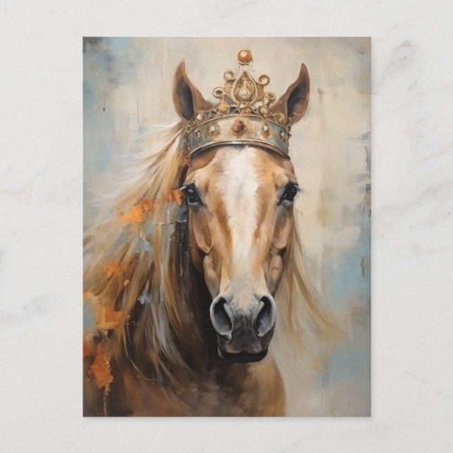 Beautiful Fairytale Horse in a Crown Postcard (Front)