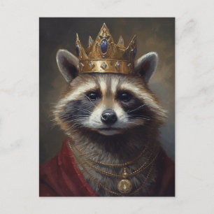 Beautiful Fairytale Racoon in a Crown Postcard