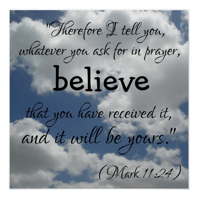Beautiful Faith Bible Quote Clouds Poster (Front)