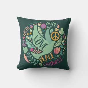 Beautiful Faith Love Peace Joy Hope & Kindness Cushion