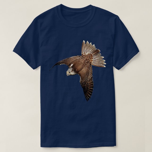 Beautiful Falcon Raptor Flight Bird of Prey Birder T-Shirt (Design Front)