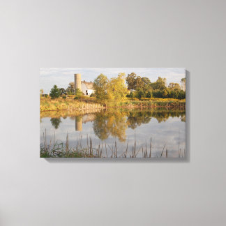 Beautiful Fall Barn Reflections Canvas Print