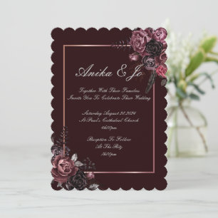 BEAUTIFUL FALL COLORS FLORAL WEDDING INVITATION
