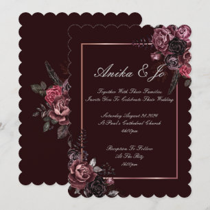 BEAUTIFUL FALL COLORS FLORAL WEDDING INVITATION