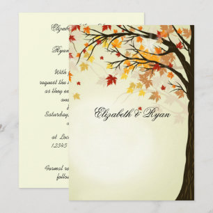 Beautiful Fall Colours, Autumn Wedding Invitation