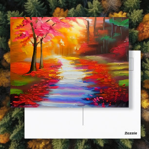Beautiful Fall Day   Autumn Path Postcard