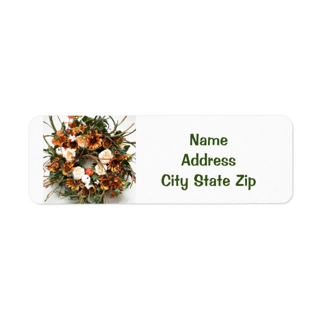 *BEAUTIFUL FALL FLOWERS WREATH* ADDRESS LABELS (Front)